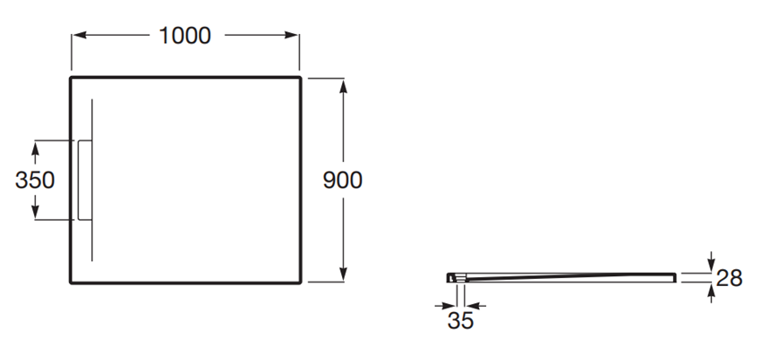 Brodzik kompozytowy Roca Pyros AP9013E838403650 rys techniczny