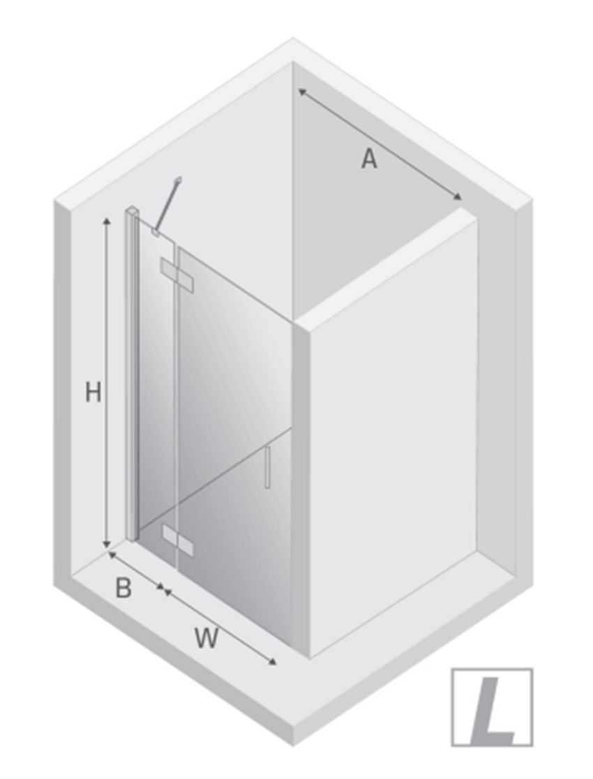 Drzwi wnękowe New Trendy Nesta Gold Brushed D-0923A rys techniczny