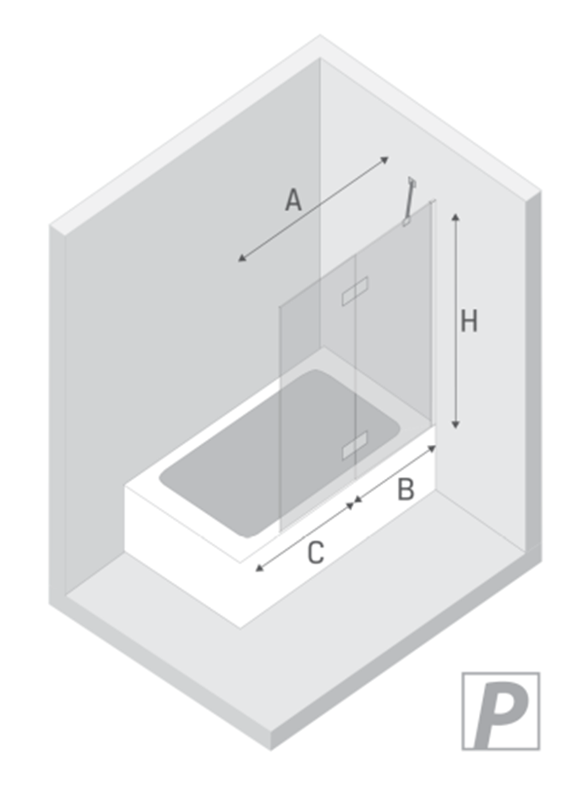 Parawan nawannowy New Trendy Nesta Black P-0236 rys techniczny