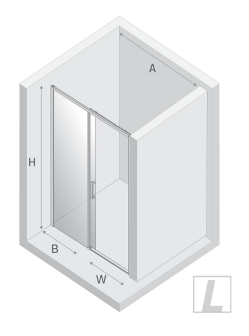 Drzwi wnękowe New Trendy Prime Gunmetal Brushed D-0891A rys techniczny