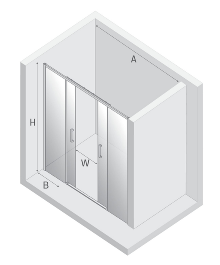 Drzwi wnękowe New Trendy Prime Gold Brushed D-0802A rys techniczny