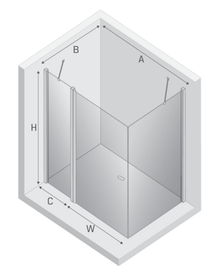 Kabina prysznicowa New Trendy New Soleo Copper Brushed K-1995 rys techniczny