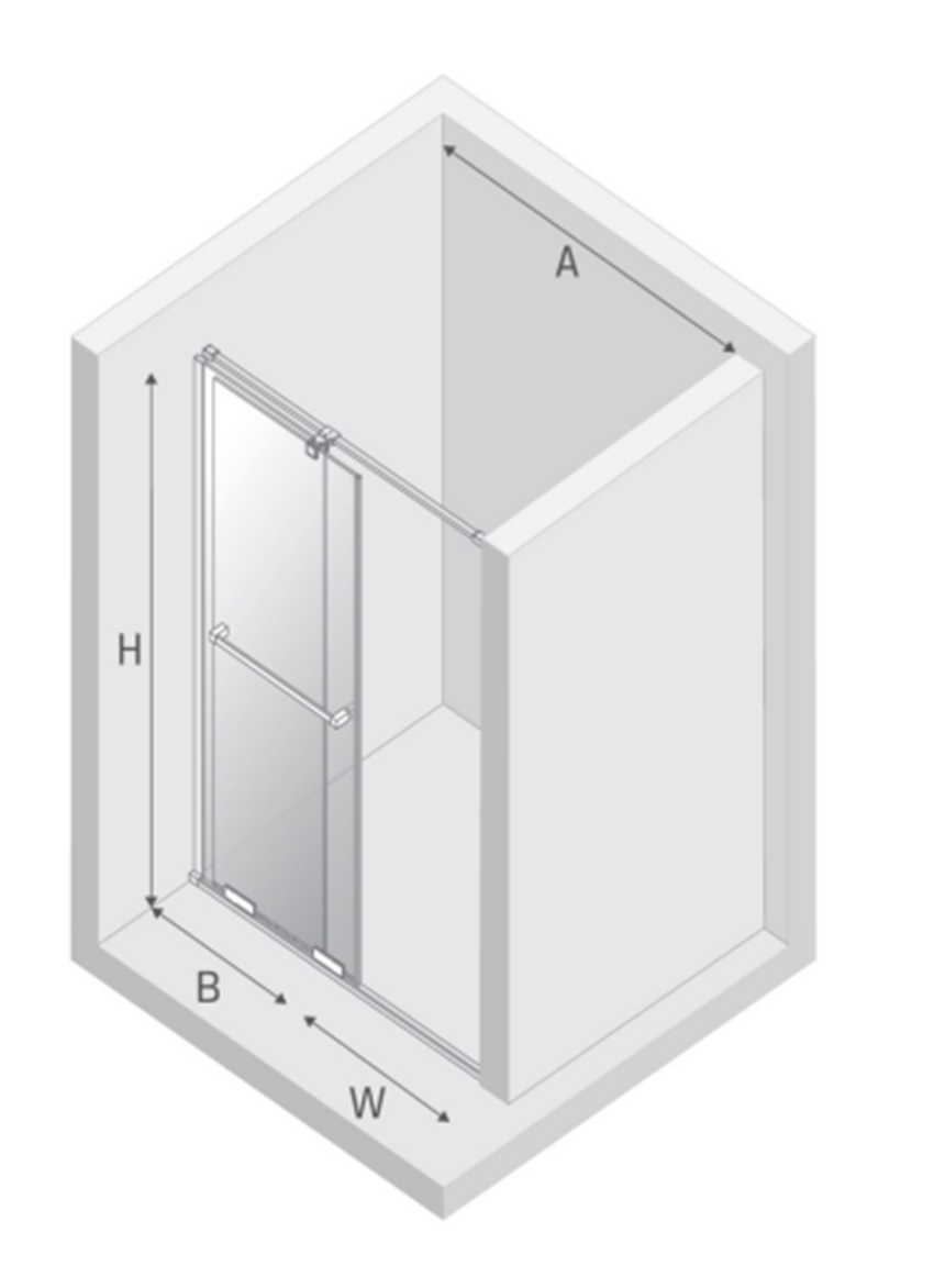 Drzwi wnękowe New Trendy Smart Gunmetal Brushed EXK-7827 rys techniczne