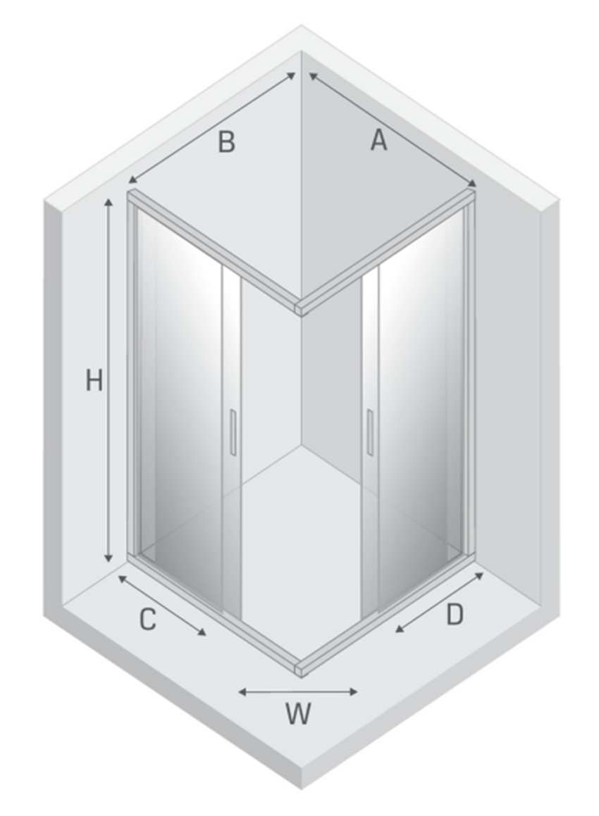 Kabina prysznicowa New Trendy New Varia K-5146 rys techniczny