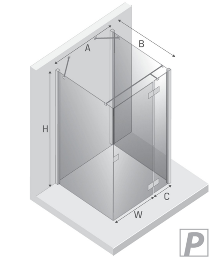 Kabina prysznicowa New Trendy Reflexa EXK-5242 rys techniczny