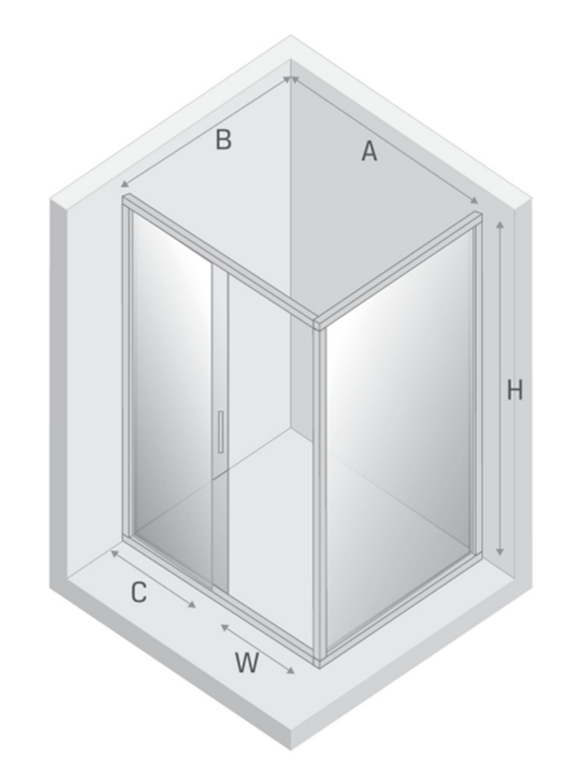 Kabina prysznicowa New Trendy New Varia K-5135 rys techniczny