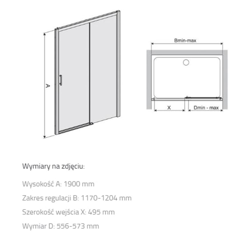 Drzwi przesuwne Sanplast Free Zone 600-271-3160-38-401 rys techniczny