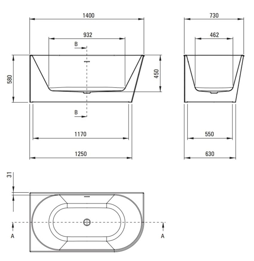 Wanna Deante Silia KDS 014L rys techniczny