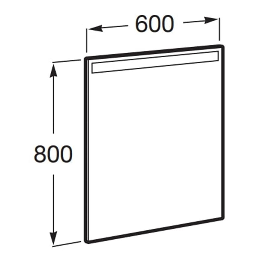Lustro z oświetleniem Roca Eidos A812355000 rys techniczny