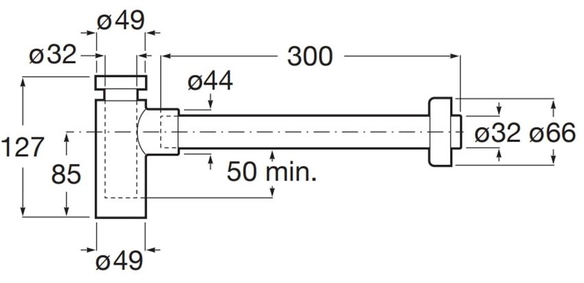 Syfon Roca Aqua A5064070VA rys techniczny