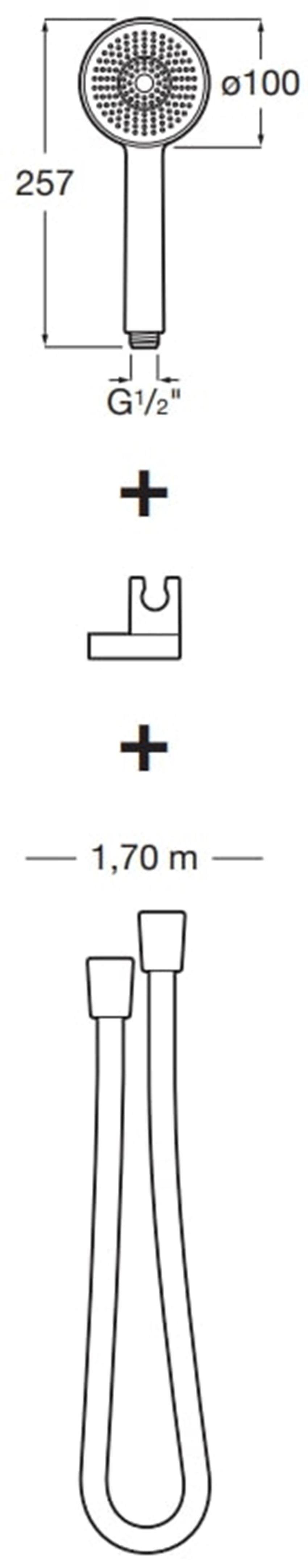 Zestaw prysznicowy Roca Stella A5B3313C00 rys techniczny