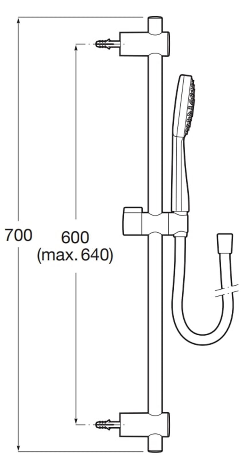 Zestaw prysznicowy Roca Stella A5B3413C00 rys techniczny
