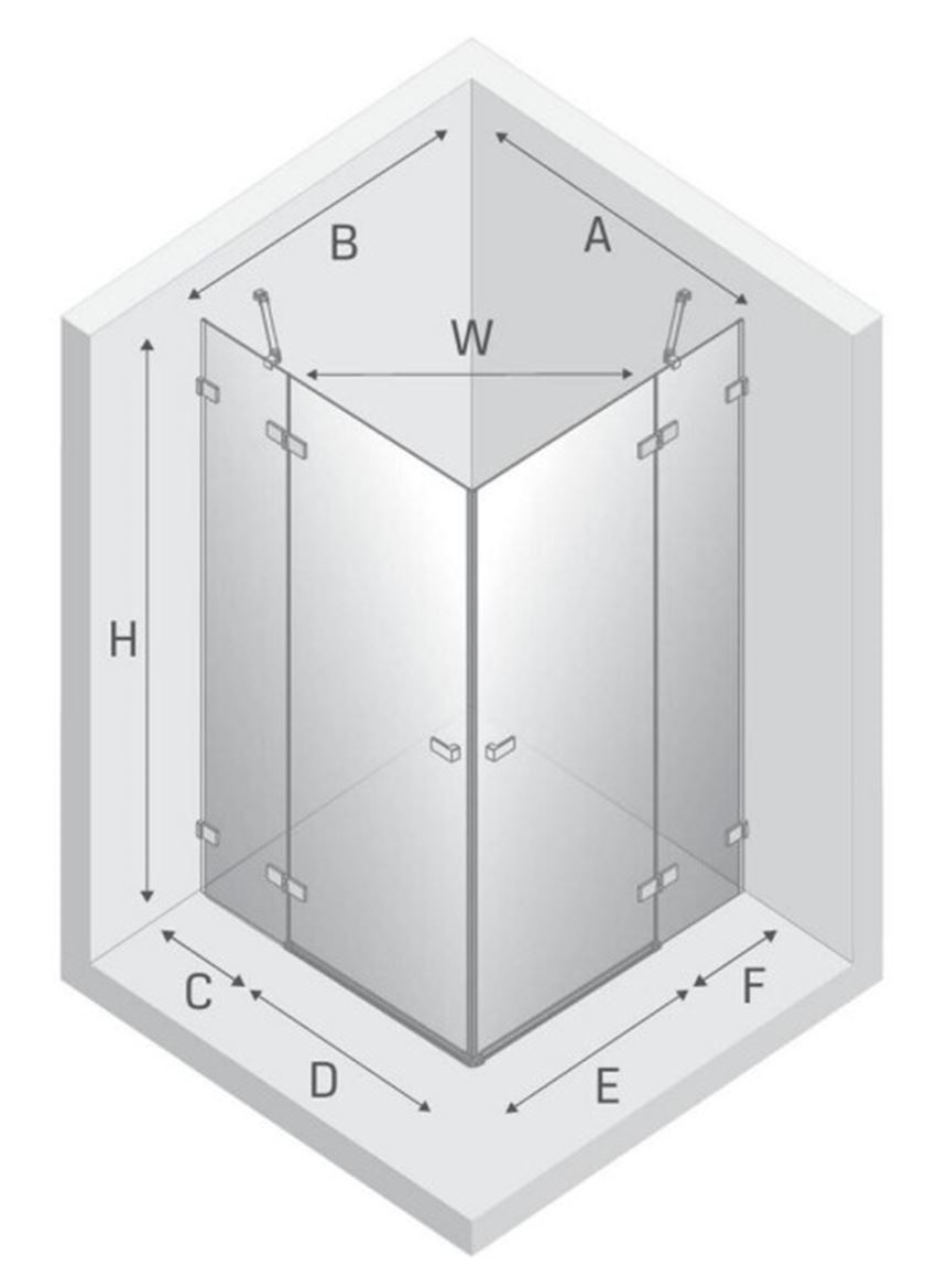 Kabina prysznicowa New Trendy Avexa White EXK-2833 rys techniczny