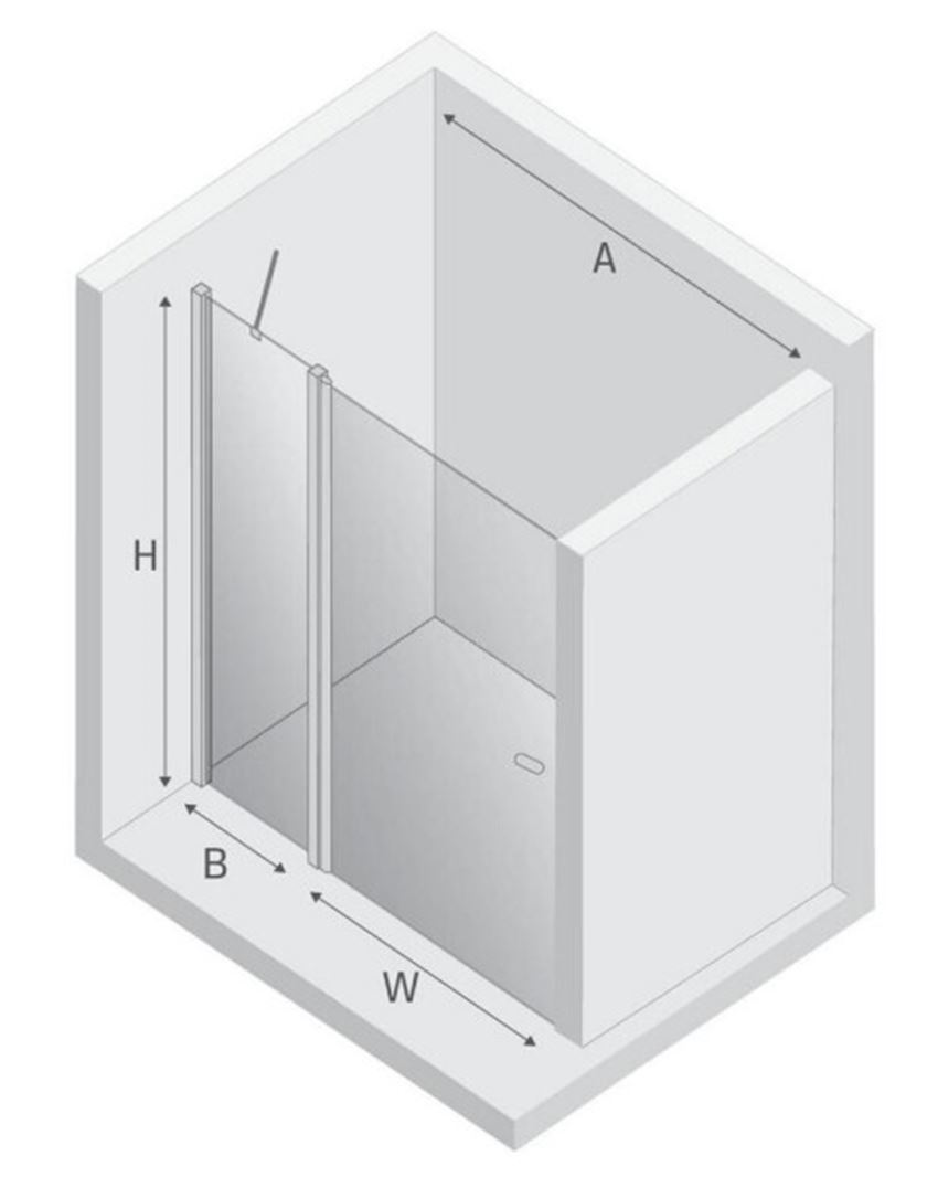 Drzwi wnękowe New Trendy New Soleo Copper Brushed D-0523A rys techniczny