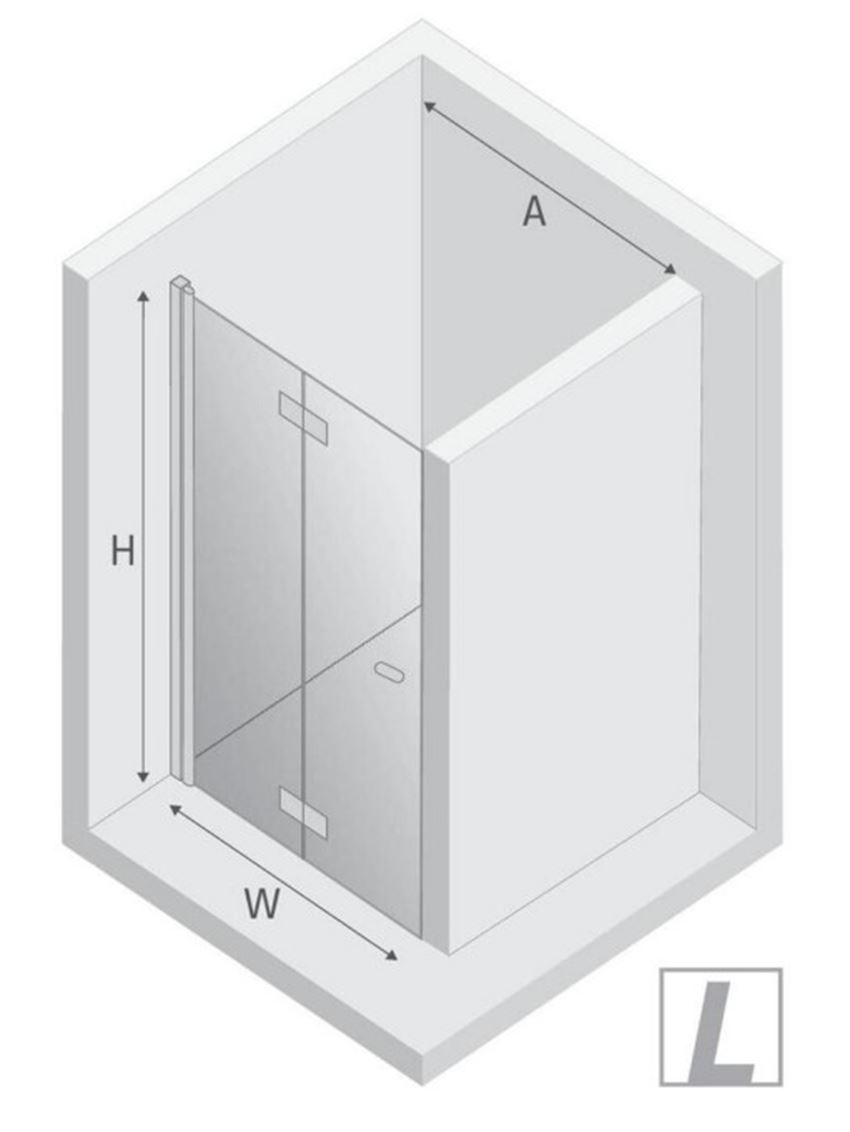 Drzwi prysznicowe New Trendy New Soleo Light Gold D-0462A rys techniczny