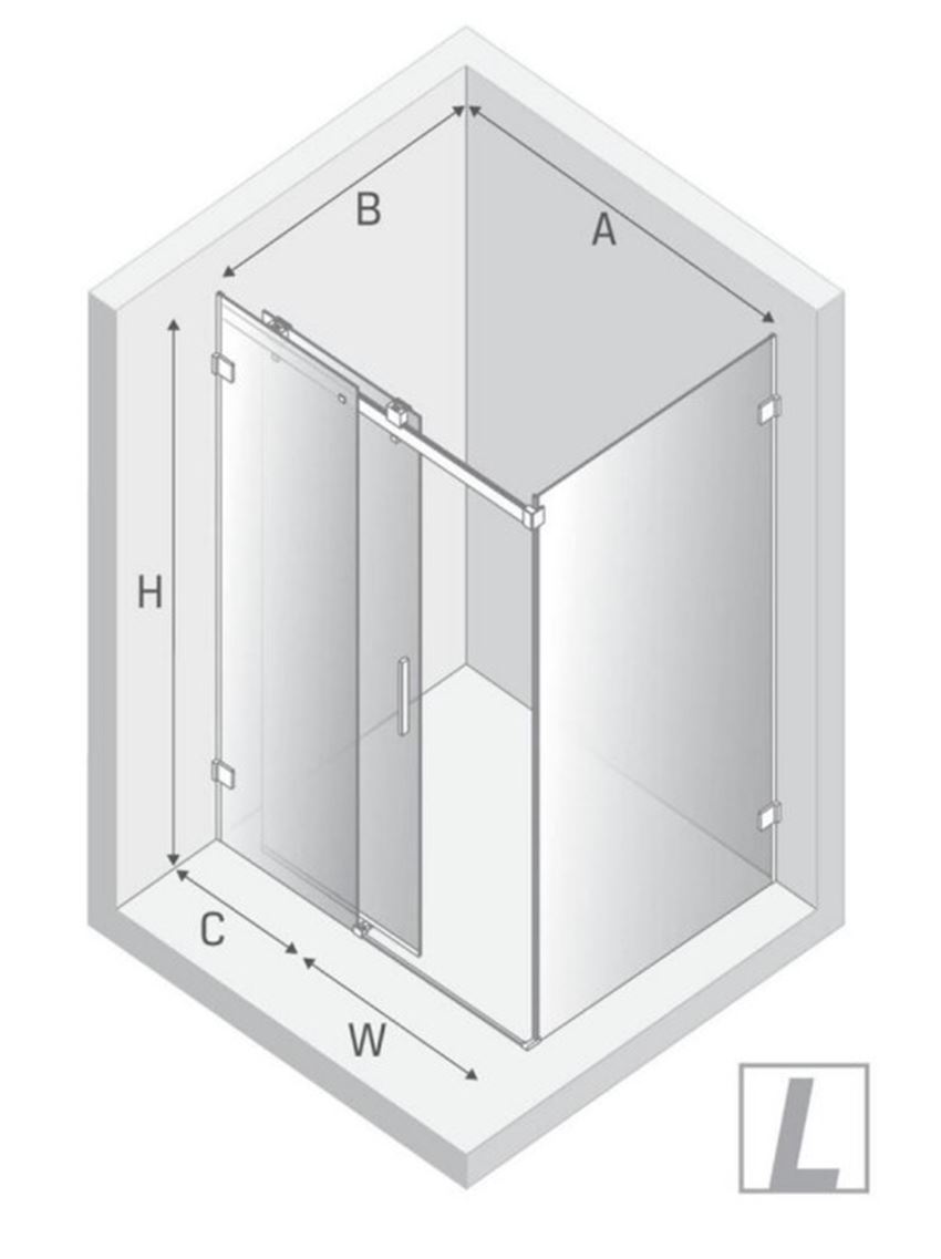 Kabina prysznicowa New Trendy Softi Black EXK-5415 rys techniczny