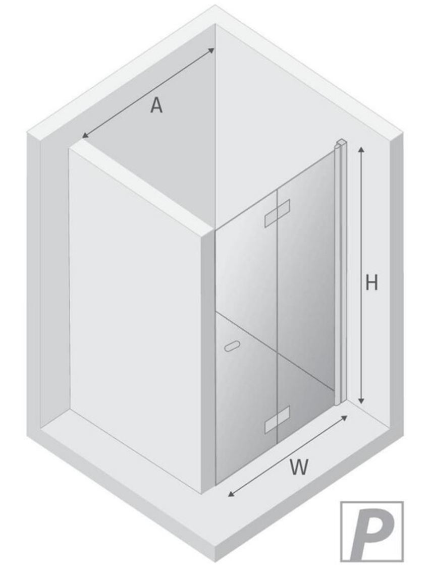 Drzwi wnękowe New Trendy New Soleo Gunmetal Brushed D-0543A rys techniczny