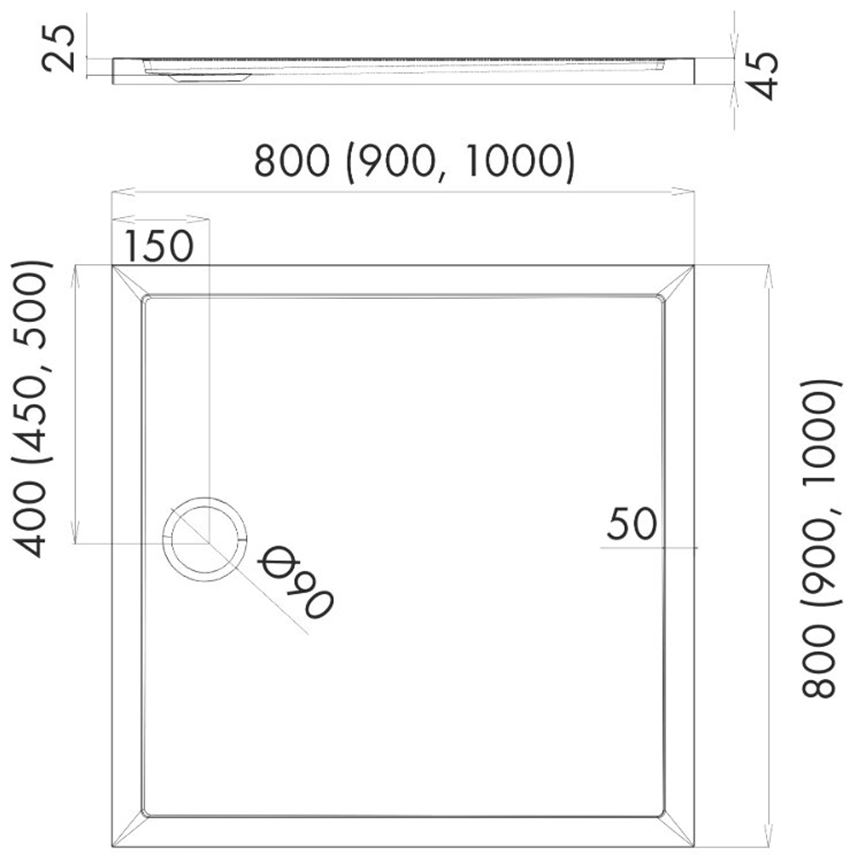 Brodzik Schedpol Corrina New 3.4932 rys techniczny