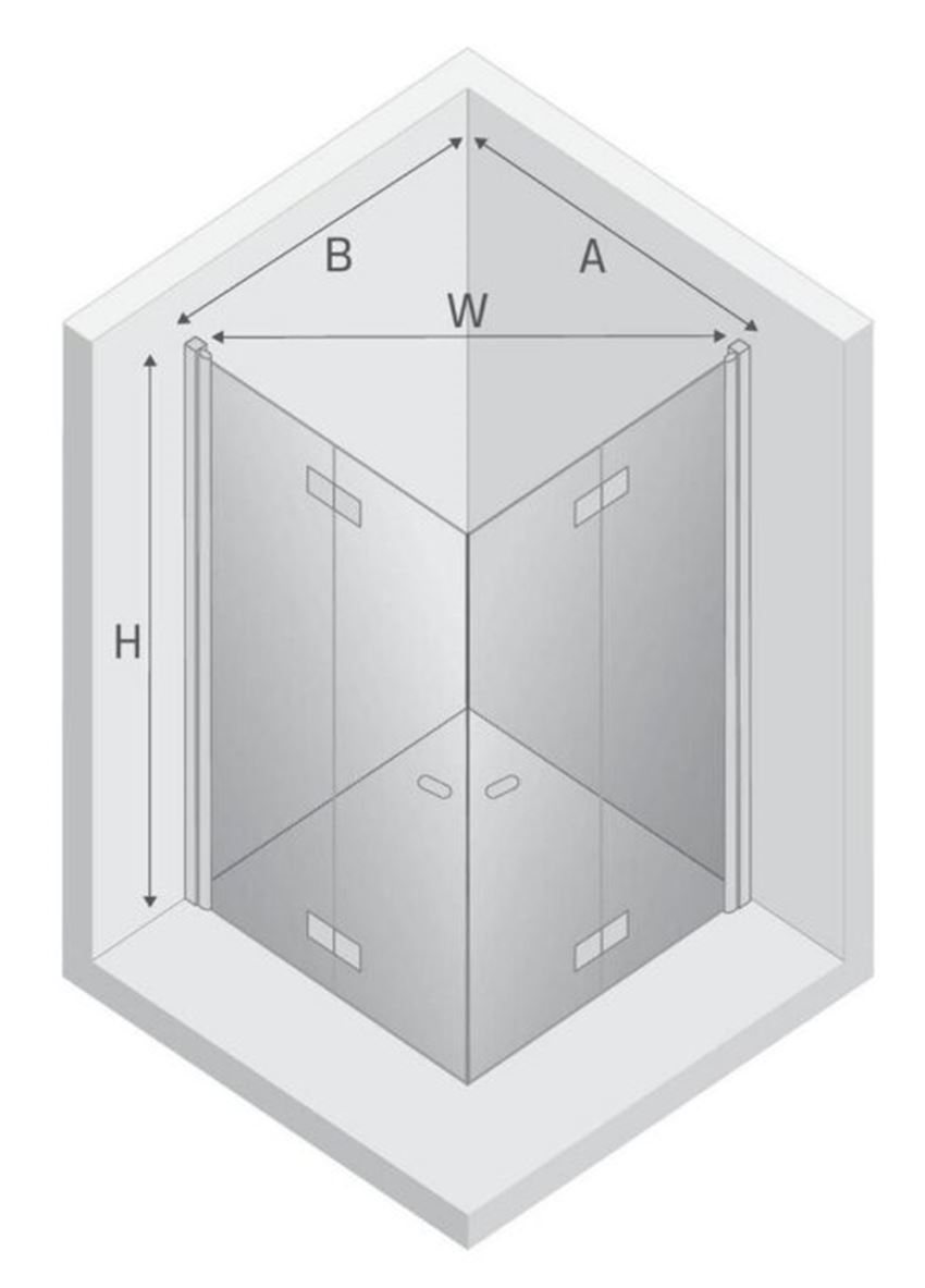 Kabina prysznicowa New Trendy New Soleo Copper Brushed K-2084 rys techniczny