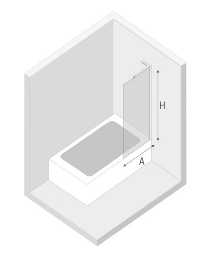 Parawan nawannowy New Trendy Nesta Gunmetal Brushed P-0224-WL rys techniczny