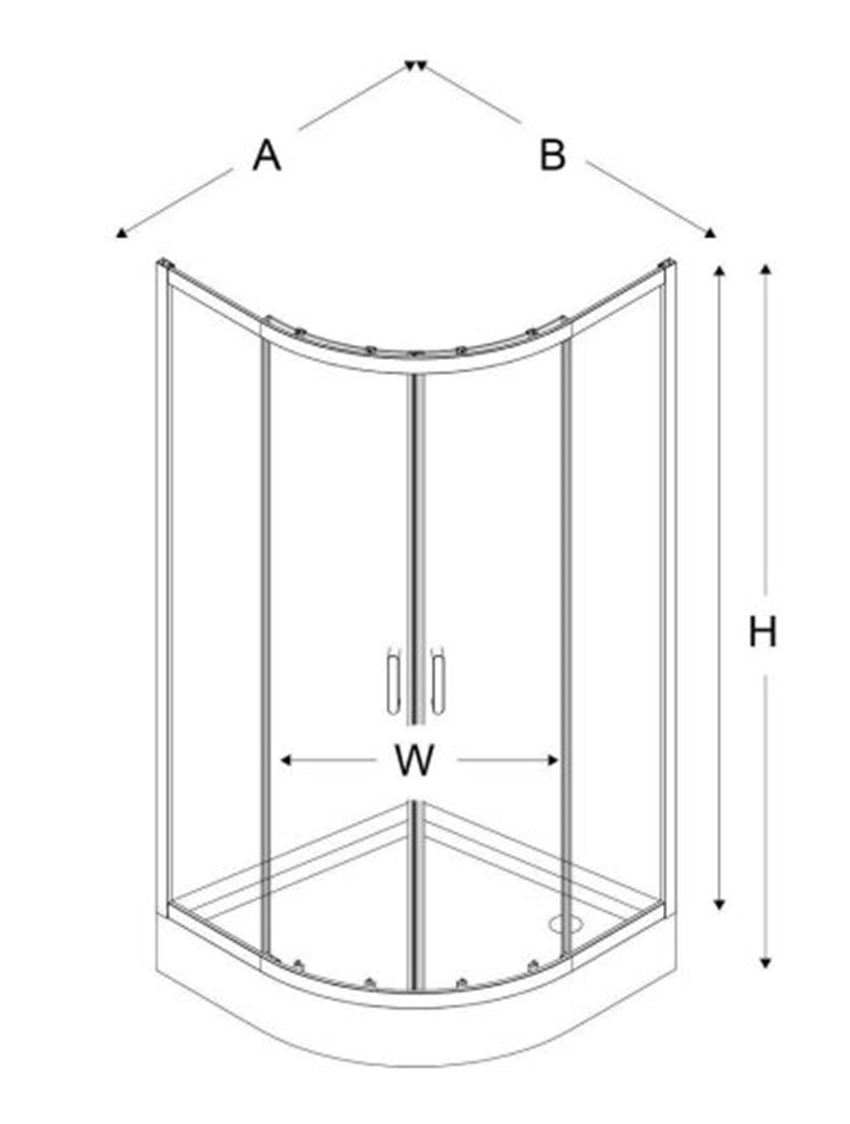 Kabina prysznicowa New Trendy Suvia K-5112 rys techniczny
