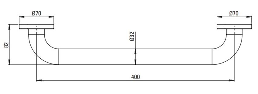 Uchwyt ścienny Deante Lehnen NIL 341B rys techniczny