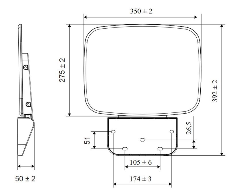 Siedzisko Excellent Seduro DOAC.1501.02.WH rys techniczny