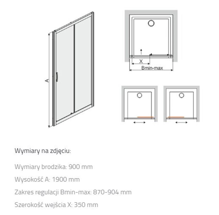 Drzwi wnękowe Sanplast TX 600-271-1100-38-231 rys techniczny