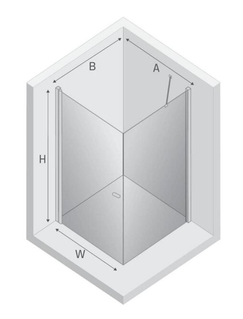 Kabina prysznicowa New Trendy New Soleo Gunmetal Brushed K-2140 rys techniczny