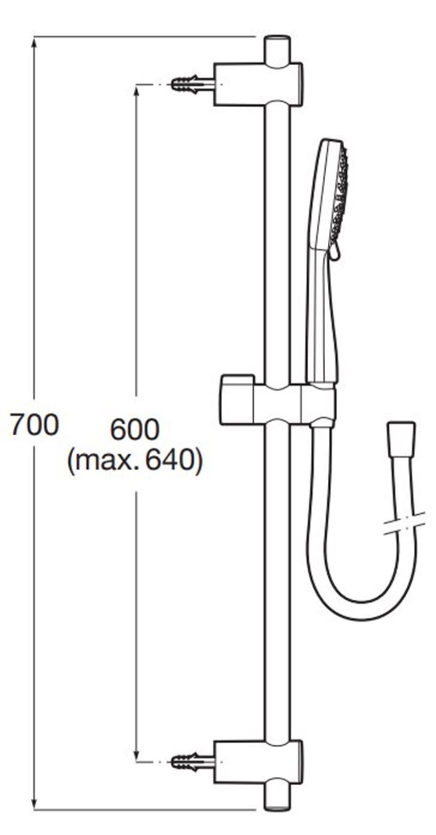 Zestaw prysznicowy Roca Stella A5B8413C00 rys techniczny