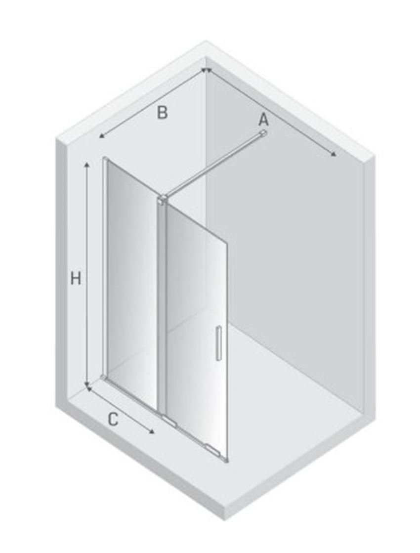 Kabina prysznicowa New Trendy Smart Gold Brushed EXK-7626 rys techniczny