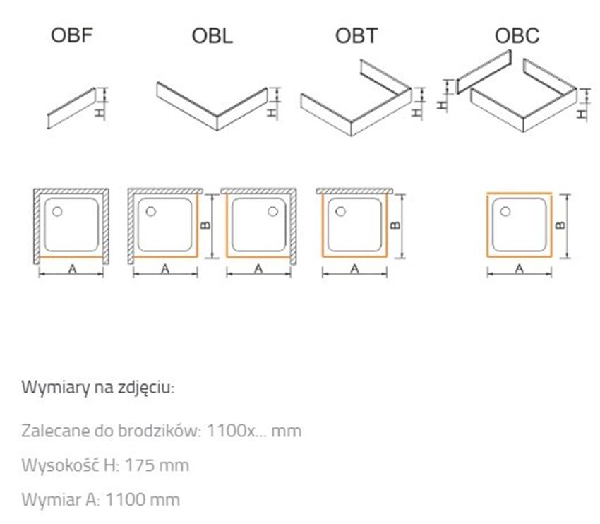 Obudowa brodzika Sanplast OBF 625-403-0340-01-000 rys techniczny