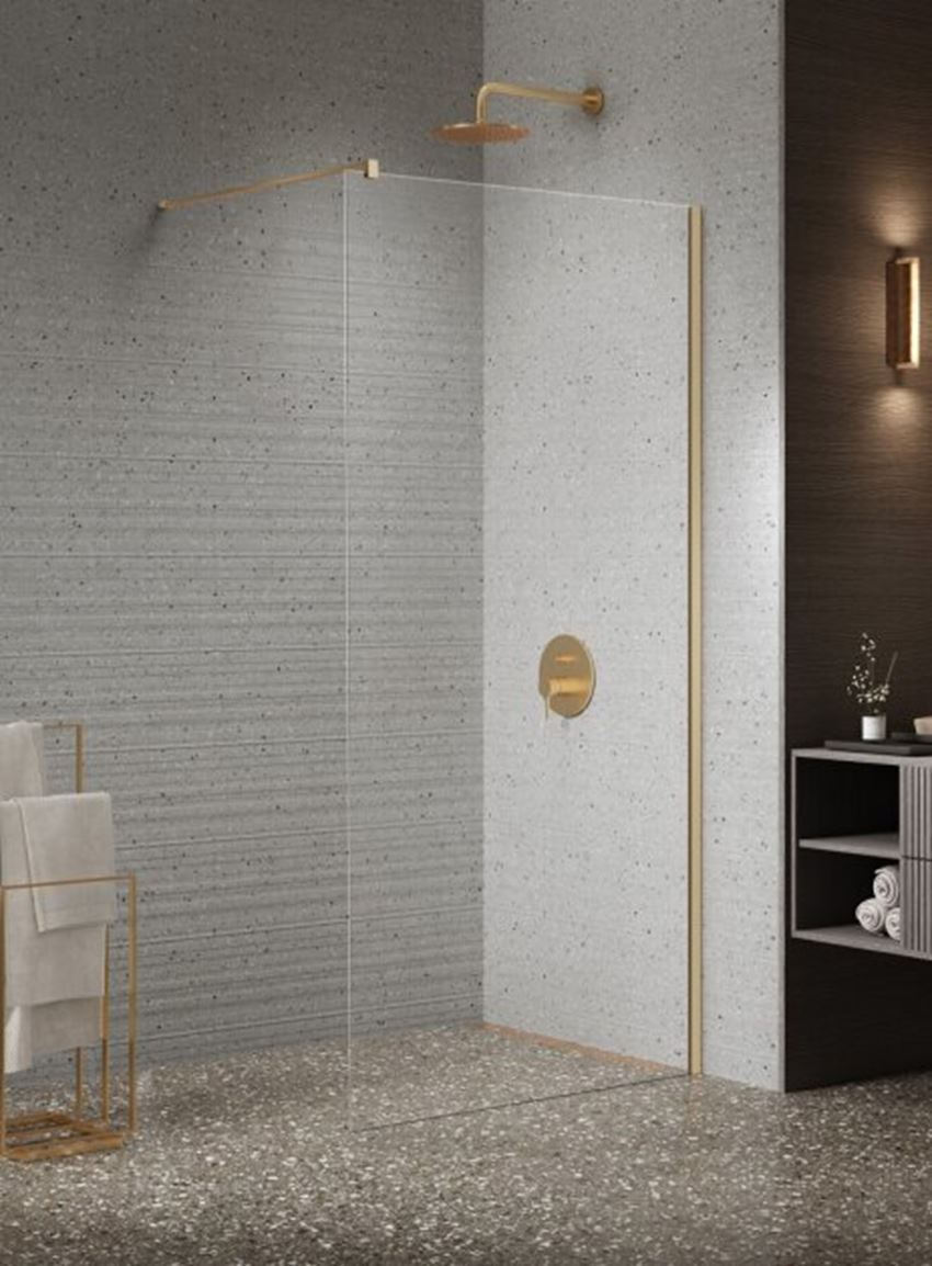 Kabina walk-in New Trendy Nesta Gold Brushed K-1738