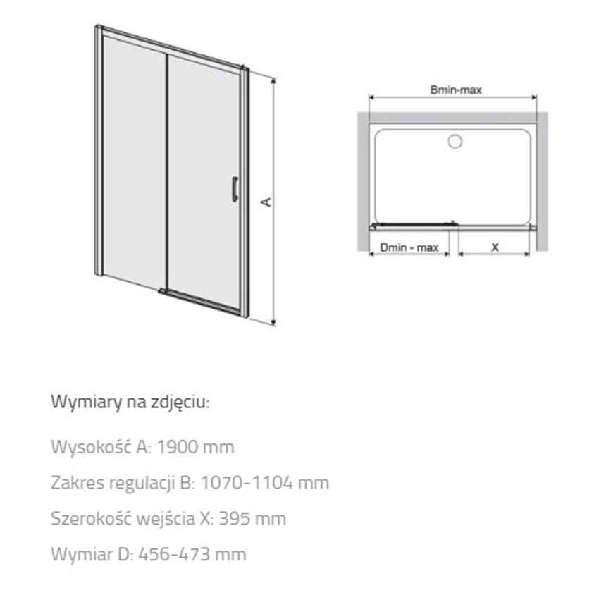 Drzwi przesuwne Sanplast Free Zone 600-271-3130-39-401 rys techniczny