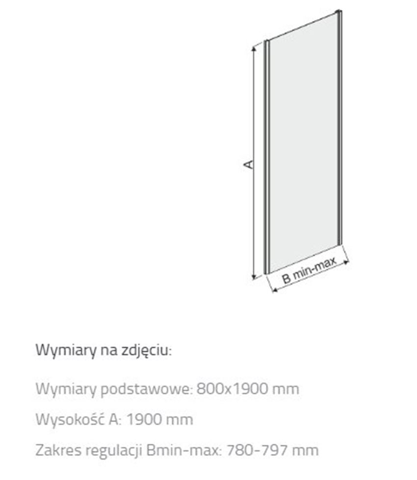 Ścianka dodatkowa Sanplast TX 600-271-1310-12-231 rys techniczny