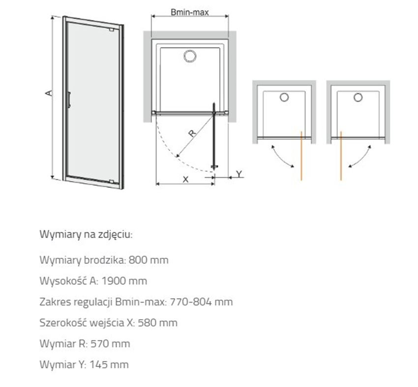 Drzwi wnękowe Sanplast TX 600-271-1030-38-371 rys techniczny