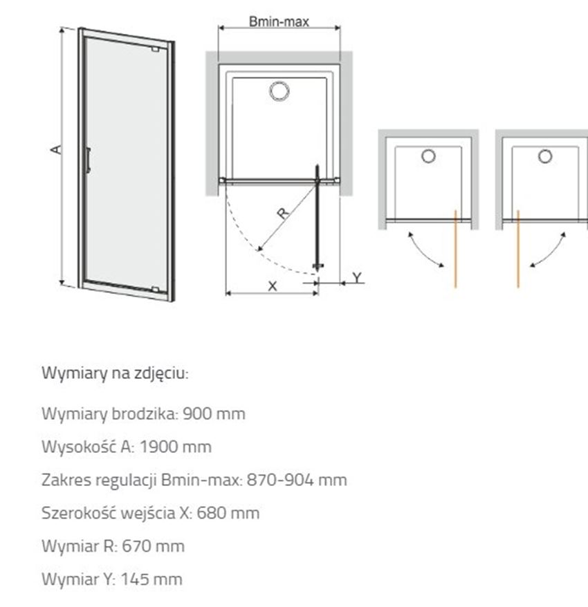 Drzwi wnękowe Sanplast TX 600-271-1050-01-401 rys techniczny