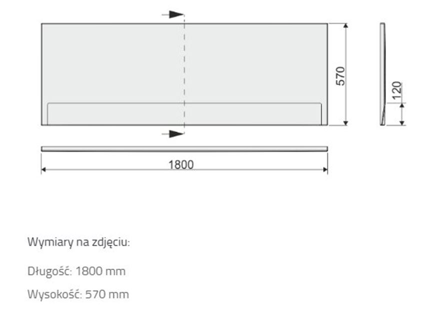 Obudowa do wanny Sanplast Free Line 620-040-2070-01-000 rys techniczny