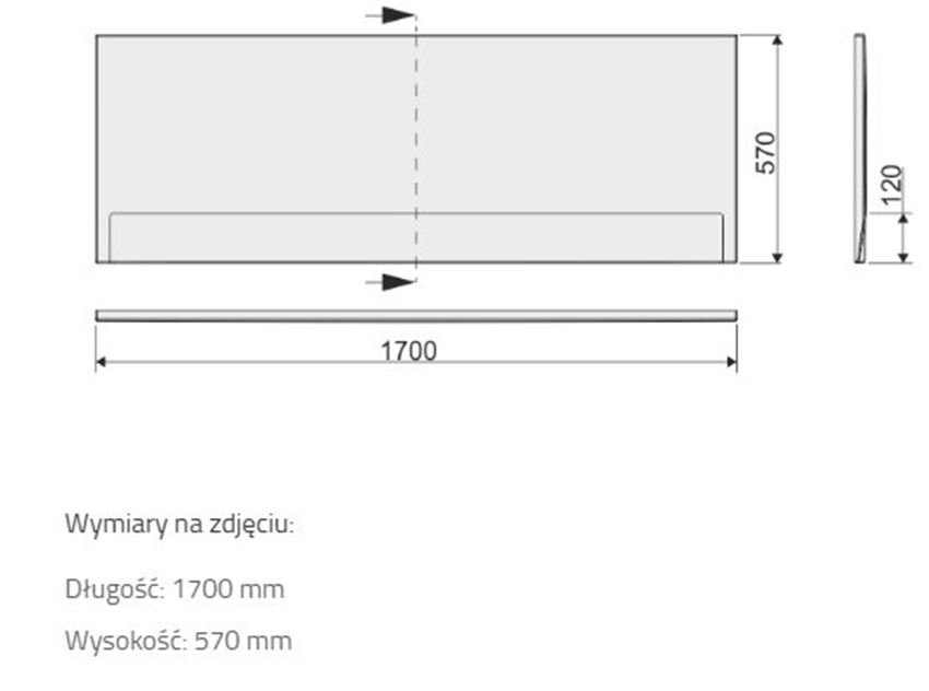 Obudowa do wanny Sanplast Free Line 620-040-2060-01-000 rys techniczny