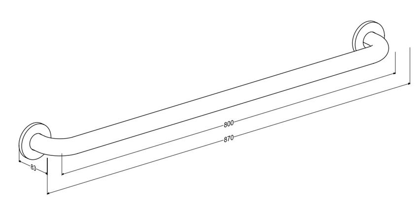 Poręcz prosta Roca Dostępna Łazienka Access Pro M1 A817182C20 rys techniczny