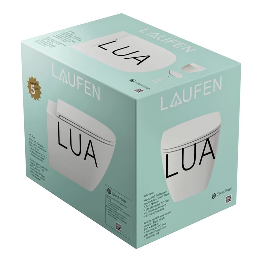 Miska WC podwieszana SILENT FLUSH z deską WC wolnoopadającą biała Laufen Lua