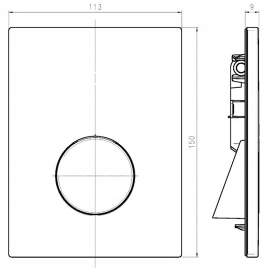 Przycisk spłukujący do pisuaru Werit Switch URM-K rysunek