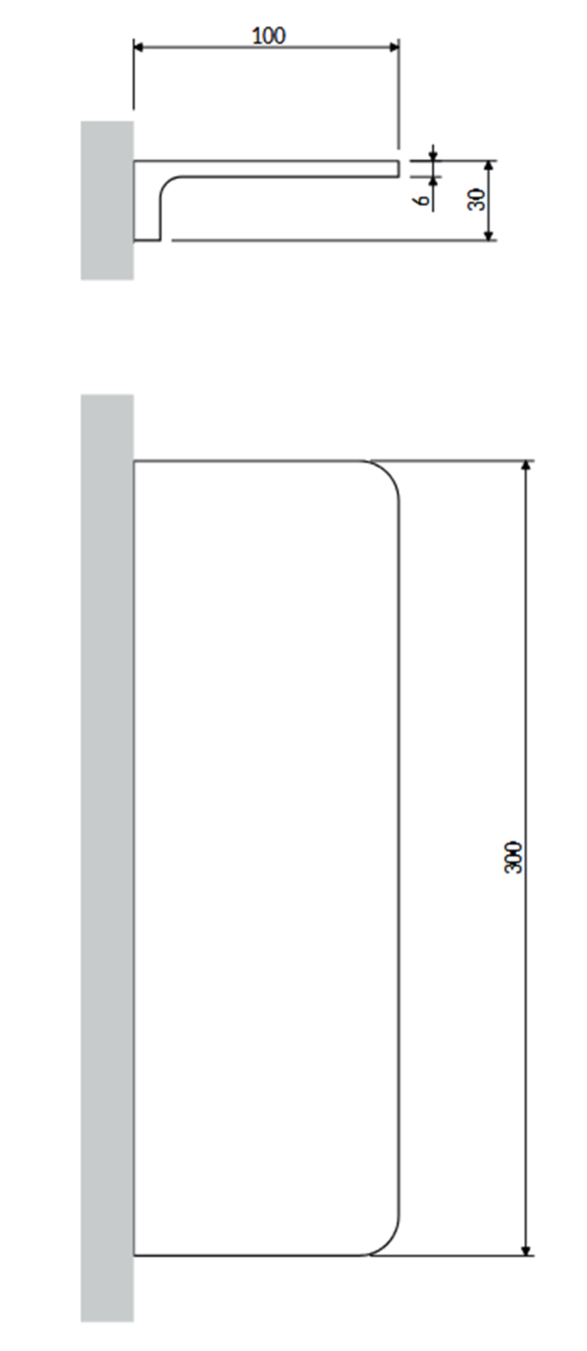 Półka mosiężna Omnires Modern Project rysunek
