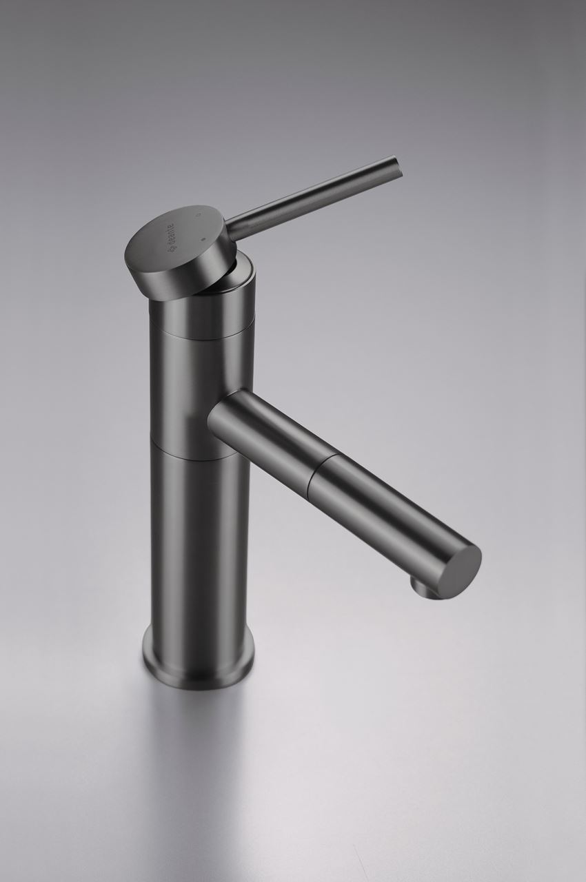 Bateria umywalkowa z wyciąganą wylewką titanium Deante Ora