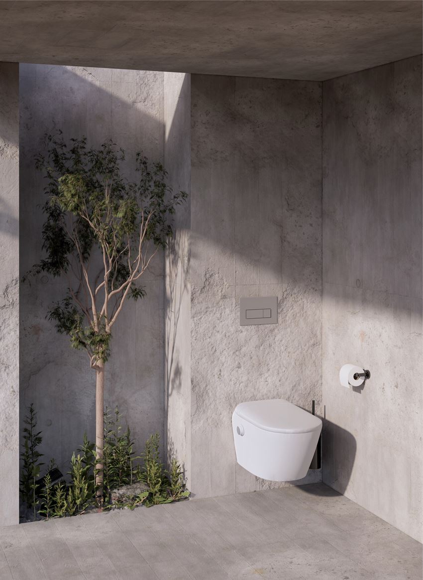 Miska WC smart z deską automatyczną, bezkołnierzowa 35 cm biała Deante Silia