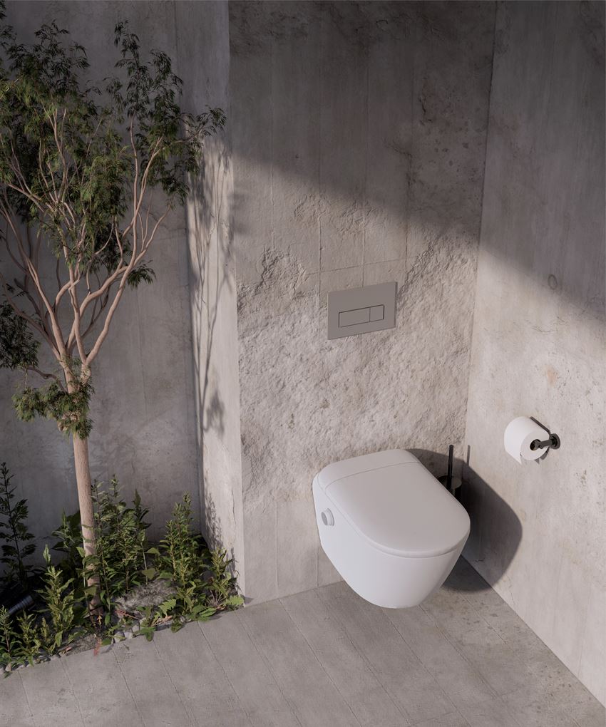 Miska WC smart z deską automatyczną, bezkołnierzowa 35 cm biała Deante Silia