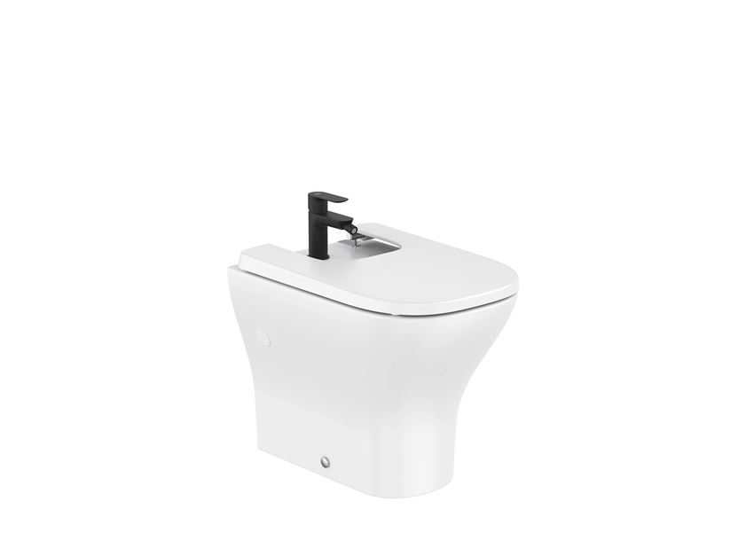Bidet stojący przyścienny bez pokrywy 36x53 cm biały Roca Optica A357V18000