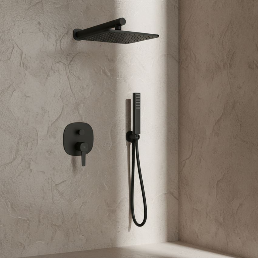 Zestaw prysznicowy z baterią podtynkową czarny IÖ Ronne