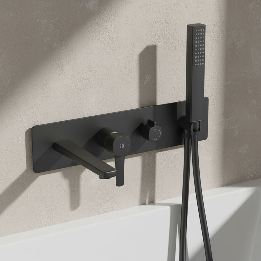 Bateria wannowa z zestawem natryskowym czarna IÖ Ronne