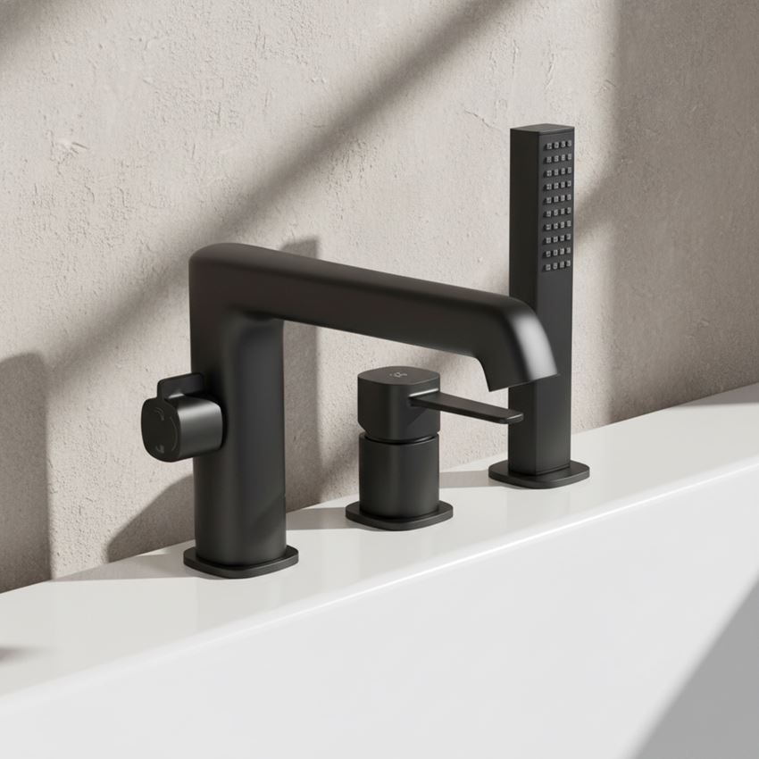 Bateria wannowa 3-otworowa czarna IÖ Ronne